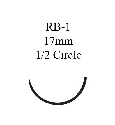 Absorbable Suture with Needle GUT CHROMIC Chromic Gut RB-1 1/2 Circle Taper Point Needle Size 4-0 Monofilament - BeHope