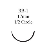 Absorbable Suture with Needle GUT CHROMIC Chromic Gut RB-1 1/2 Circle Taper Point Needle Size 4-0 Monofilament - BeHope