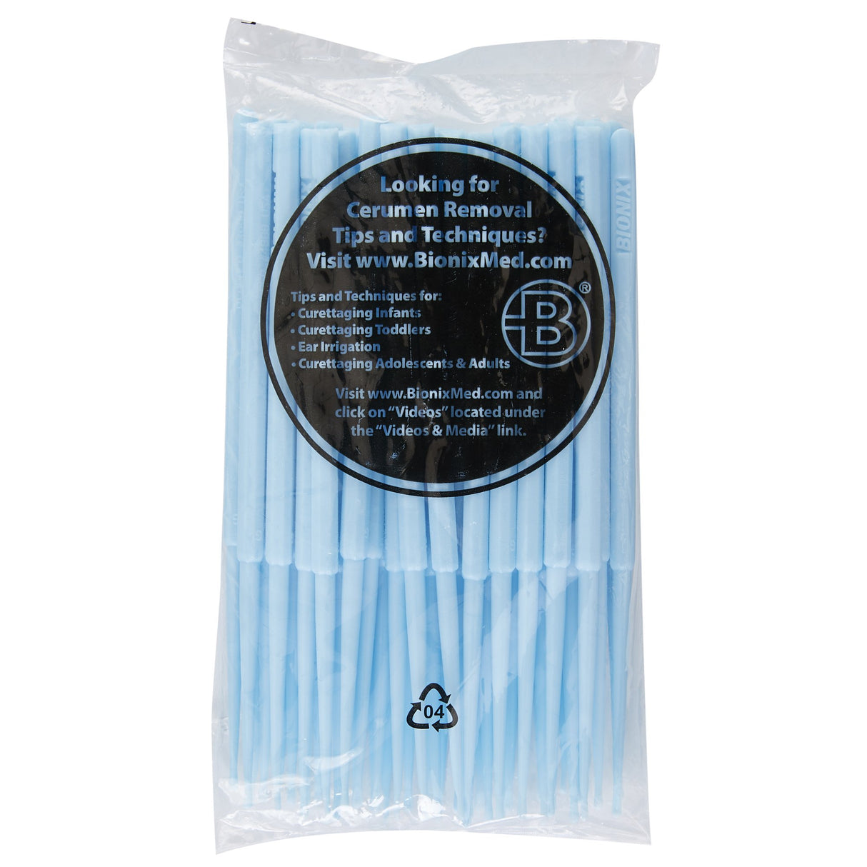 Ear Curette InfantScoop® 6 Inch Length Round Handle 2 mm Tip Straight Oval Cup Tip - BeHope