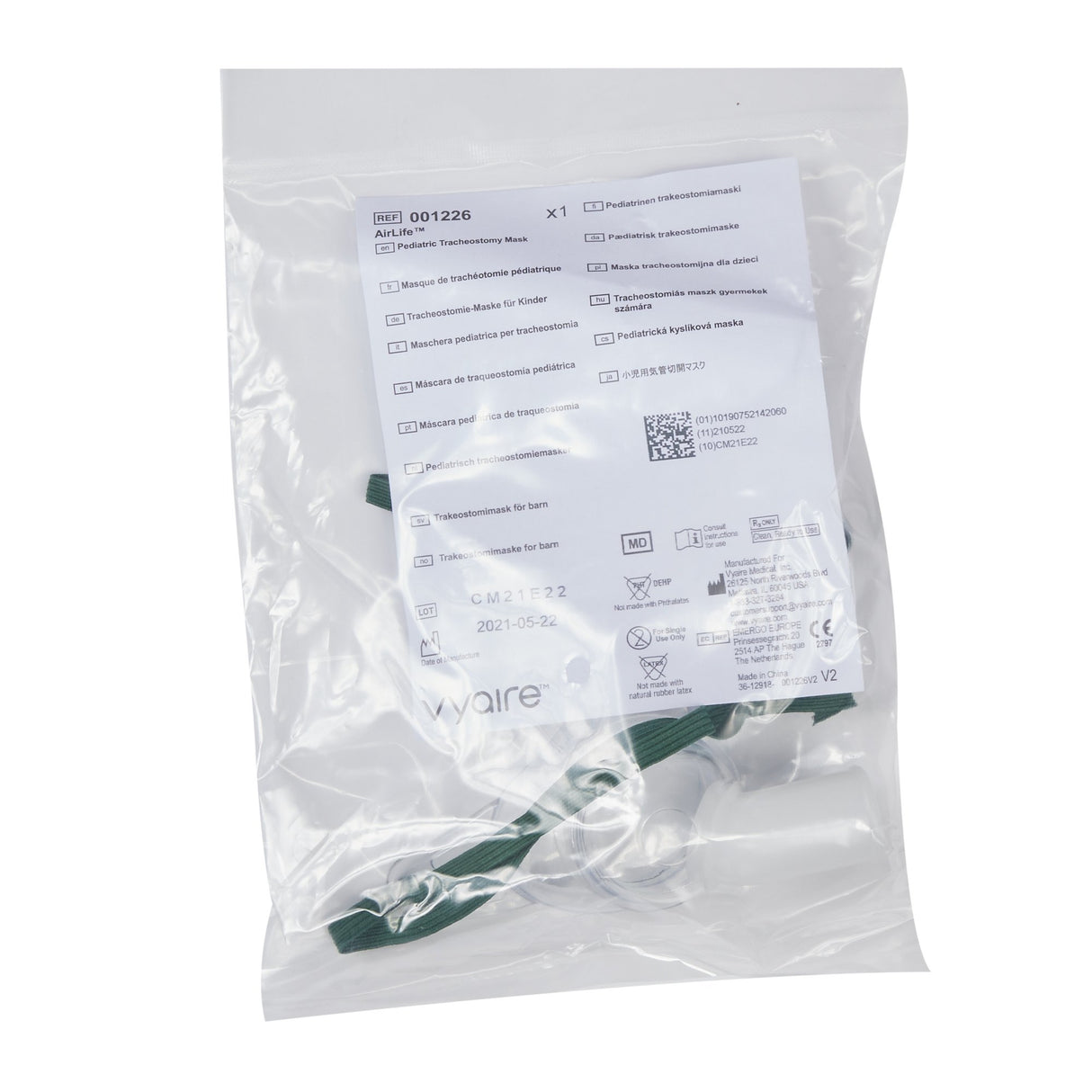 Tracheostomy Mask AirLife® Collar Style Pediatric Adjustable Head Strap - BeHope