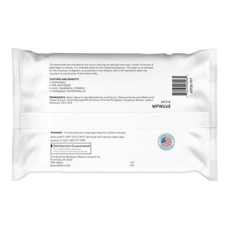Personal Cleansing Wipe McKesson Soft Pack Unscented 48 Count - BeHope