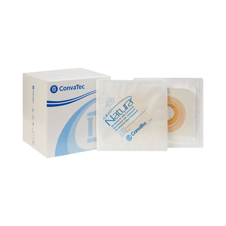 Ostomy Barrier Sur-Fit Natura® Precut, Extended Wear Durahesive® Adhesive 45 mm Flange Sur-Fit Natura® System Hydrocolloid 1-1/8 Inch Opening 4-1/2 X 4-1/2 Inch - BeHope