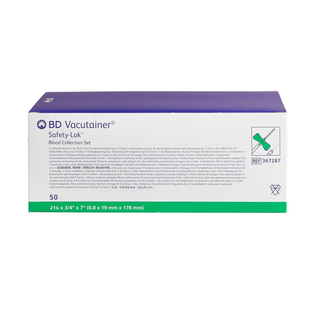 BD Vacutainer® Safety-Lok™ Blood Collection Set 21 Gauge 3/4 Inch Needle Length Safety Needle 7 Inch Tubing Sterile - BeHope