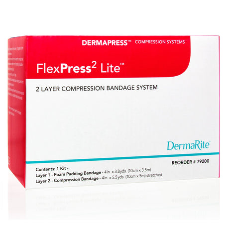 2 Layer Compression Bandage System FlexPress2 Lite™ 4 Inch X 3-4/5 Yard / 4 Inch X 5-1/2 Yard Self-Adherent Closure Tan / White NonSterile Standard Compression - BeHope