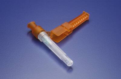 Safety Hypodermic Needle Needle-Pro® 1-1/2 Inch Length 22 Gauge Regular Wall Hinged Safety Needle - BeHope
