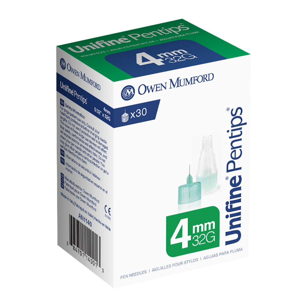 Standard Insulin Pen Needle Unifine® Pentips® 32 Gauge 4 mm Length NonSafety - BeHope