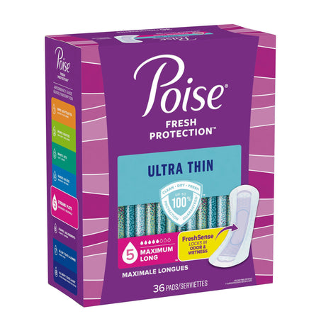 Bladder Control Pad Poise® Fresh Protection™ Ultra Thin 14.1 Inch Length Heavy Absorbency Sodium Polyacrylate Core One Size Fits Most - BeHope