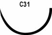 Absorbable Suture with Needle LOOK® Plain Gut C-31 1/2 Circle Reverse Cutting Needle Size 3-0 Monofilament - BeHope