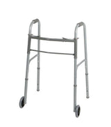 Medline Two-Button Folding Walker with Wheels (MDS86410W54H) Medical Supply Group