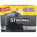 Trash Bag Glad® 30 gal. Black LLDPE 1.05 mil 30 X 33 Inch Flat Pack - BeHope