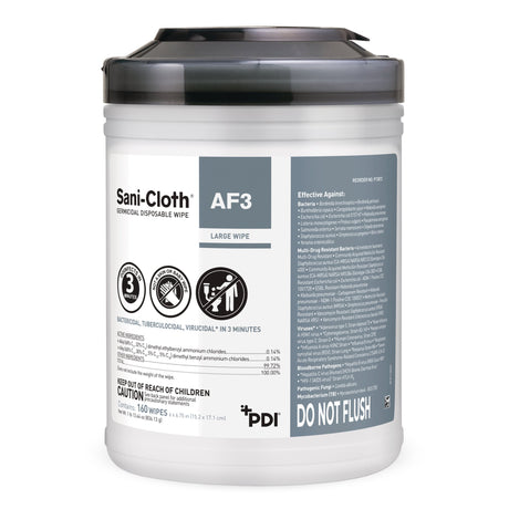 Surface Disinfectant Cleaner Sani-Cloth® AF3 Premoistened Germicidal Manual Pull Wipe 160 Count Canister Mild Scent NonSterile - BeHope