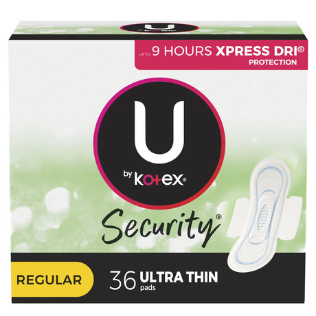 Feminine Pad U by Kotex Security Ultra Thin with Wings Regular Absorbency - BeHope