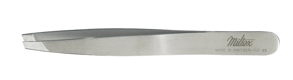 Cilia Forceps Miltex® Swiss 3-3/4 Inch Length OR / Surgical Grade German Stainless Steel NonSterile NonLocking Thumb Handle Straight Diagonal Tips - BeHope