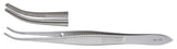 Eye Dressing Forceps Miltex® 4 Inch Length OR / Surgical Grade German Stainless Steel NonSterile NonLocking Thumb Handle Half Curved Serrated Tips - BeHope
