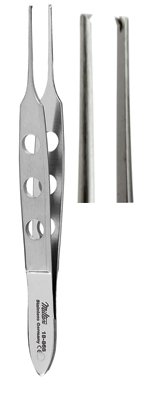 Tissue Forceps Miltex® Bishop-Harmon 3-3/8 Inch Length OR / Surgical Grade German Stainless Steel NonSterile NonLocking Thumb Handle Straight 1 X 2 Teeth - BeHope
