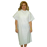 Patient Exam Gown One Size Fits Most Snowflake Print Reusable - BeHope