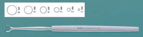 Dermal Curette Miltex® Fox 5-1/2 Inch Length Flat Handle 4 mm Tip Semi-Sharp Loop Tip - BeHope