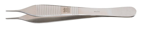 Dressing Forceps Miltex® Adson 4-3/4 Inch Length OR / Surgical Grade German Stainless Steel NonSterile NonLocking Thumb Handle Straight Delicate, Serrated Tips - BeHope