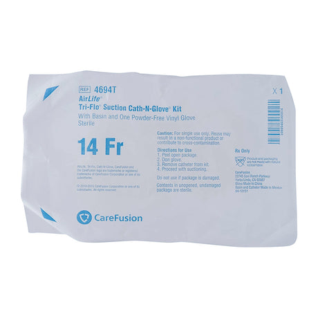 Suction Catheter Kit Tri-Flo® Cath-N-Glove® 14 Fr. Beveled Tip - BeHope