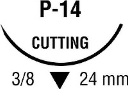Absorbable Suture with Needle Caprosyn™ Polyester P-14 3/8 Circle Precision Reverse Cutting Needle Size 3-0 Monofilament - BeHope