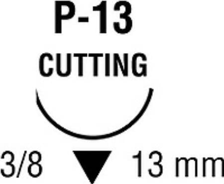 Nonabsorbable Suture with Needle Surgipro™ Polypropylene P-13 3/8 Circle Precision Reverse Cutting Needle Size 6-0 Monofilament - BeHope
