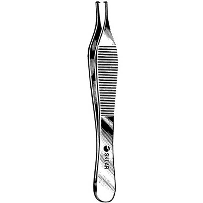 Tissue Forceps Sklar® Adson 4-3/4 Inch Length OR / Surgical Grade German Stainless Steel NonSterile NonLocking Thumb Handle Straight Smooth Tips with 1 X 2 Teeth - BeHope