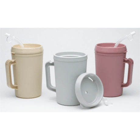 34 oz. Polypropylene Insulated Drinking Mug Ivory Reusable - BeHope