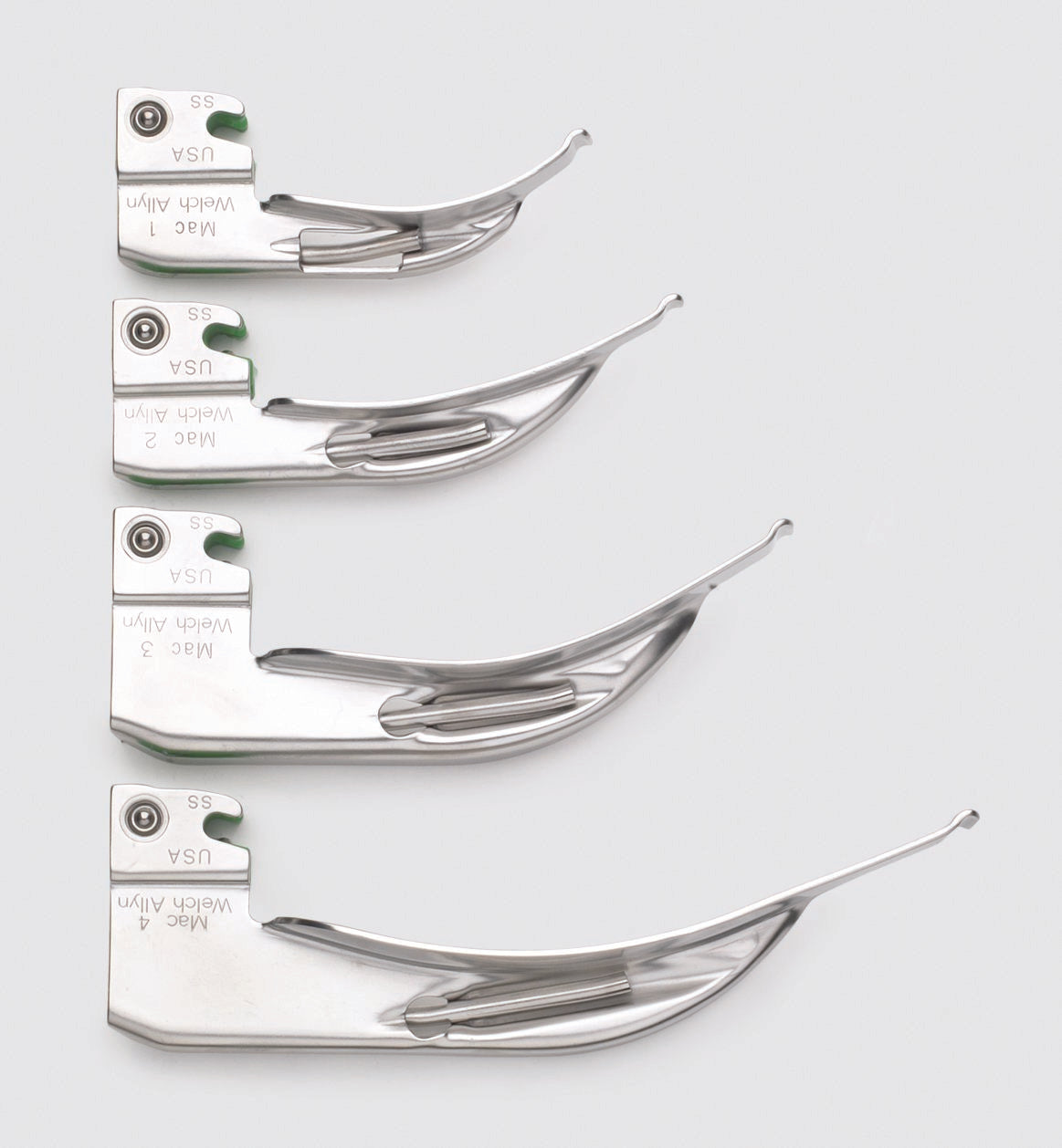 Laryngoscope Blade E-Mac® Macintosh Type Fiberoptic Light Universal NonSterile - BeHope