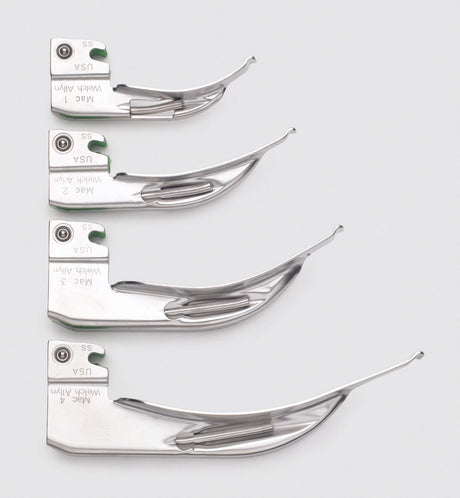 Laryngoscope Blade E-Mac® Macintosh Type Fiberoptic Light Universal NonSterile - BeHope