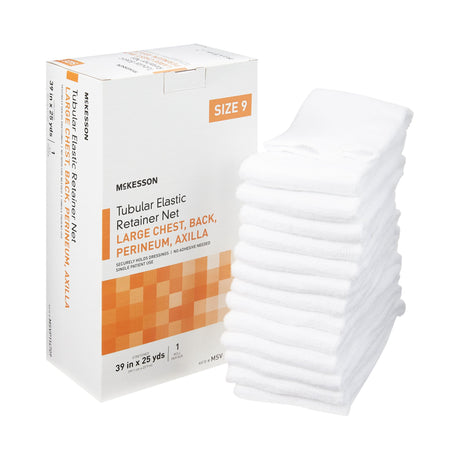 Elastic Net Retainer Dressing McKesson Tubular Elastic 39 Inch X 25 Yard (99.1 cm X 22.9 m) Size 9 White Large Chest / Back / Perineum / Axilla NonSterile - BeHope