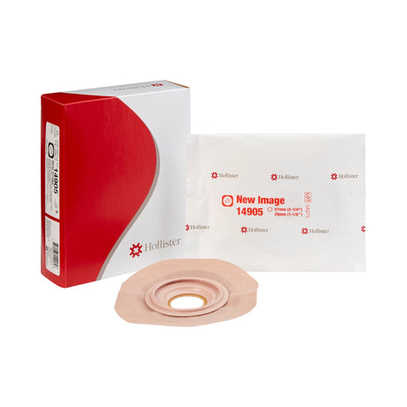 Ostomy Barrier FlexTend™ Precut, Extended Wear Adhesive Tape 57 mm Flange Red Code System Hydrocolloid 1-1/8 Inch Opening - BeHope