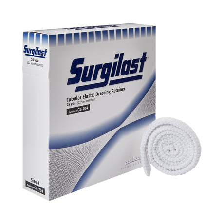 Elastic Net Retainer Dressing Surgilast® Tubular Elastic 25 Yard Size 4 White Large Hand / Arm / Leg / Foot NonSterile - BeHope