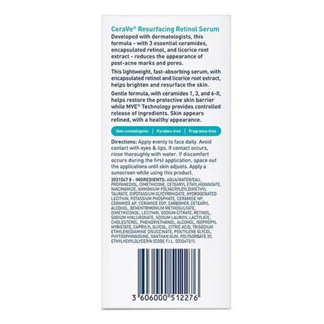 Acne Treatment CeraVe® Resurfacing Retinol Serum 1 oz. Serum - BeHope