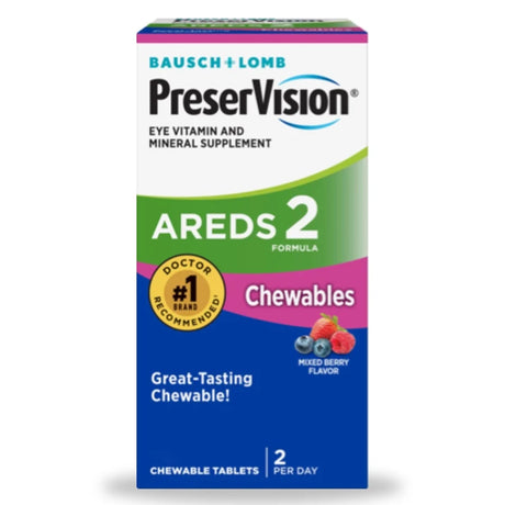 Vitamin Supplement PreserVision Areds 2 Chewable Tablet 60 per Bottle Mixed Berry Flavor - BeHope