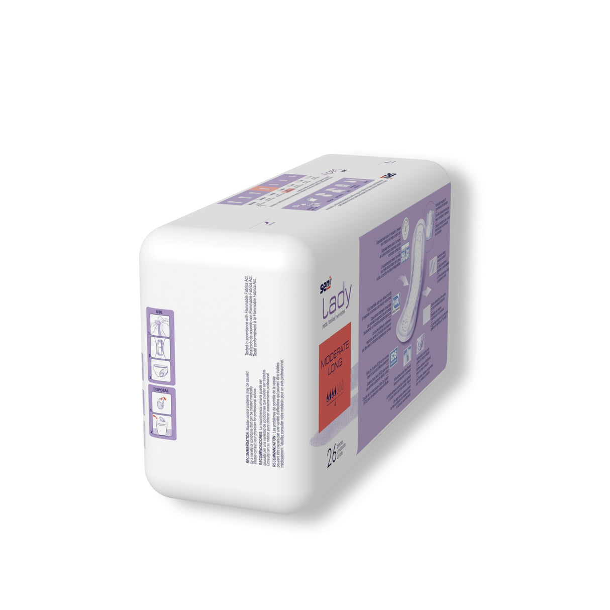 Bladder Control Pad Seni® Lady Moderate 11 Inch Length Moderate Absorbency Super Absorbent Core One Size Fits Most - BeHope