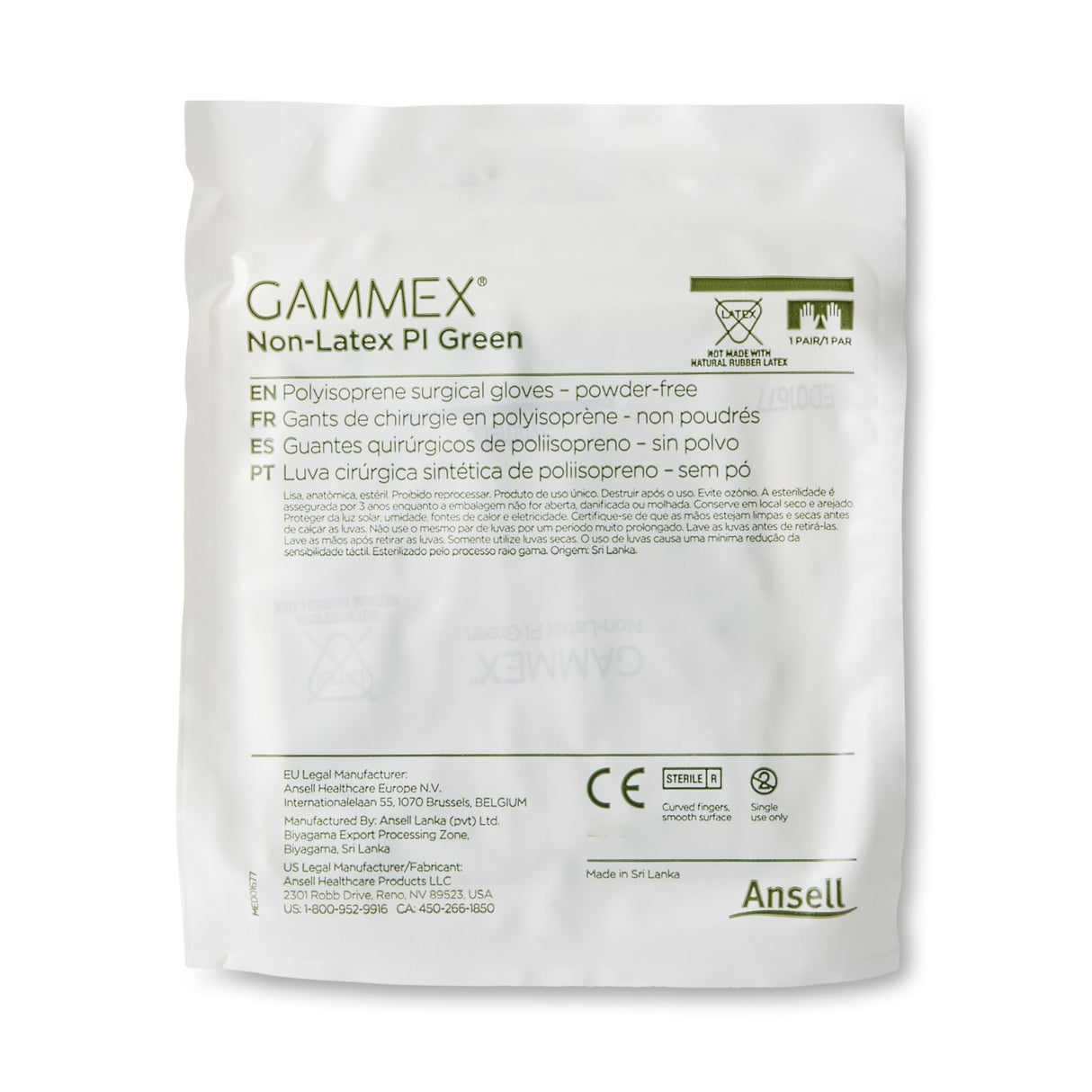 Surgical Glove GAMMEX® Non-Latex PI Green Size 8.5 Sterile Polyisoprene Standard Cuff Length Micro-Textured Light Green Chemo Tested - BeHope
