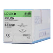 Nonabsorbable Suture with Needle LOOK® Nylon C-6 3/8 Circle Reverse Cutting Needle Size 5-0 Monofilament - BeHope