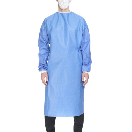 Non-Reinforced Surgical Gown with Towel Astound® X-Large Blue Sterile AAMI Level 3 Disposable - BeHope