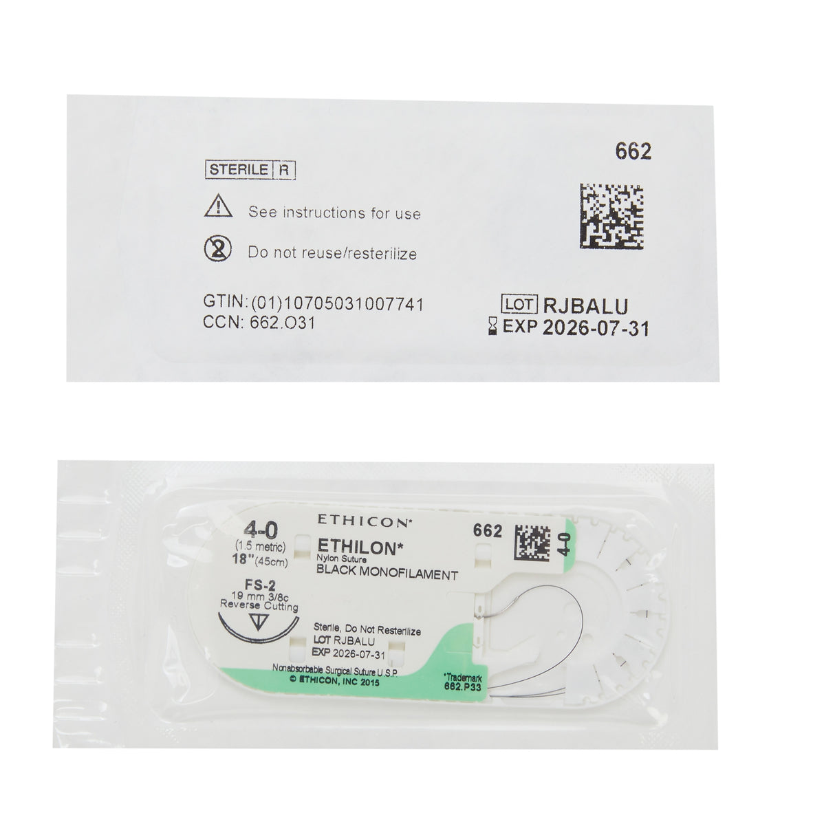 Nonabsorbable Suture With Needle Ethilon™ Nylon Monofilament Reverse Cutting - BeHope