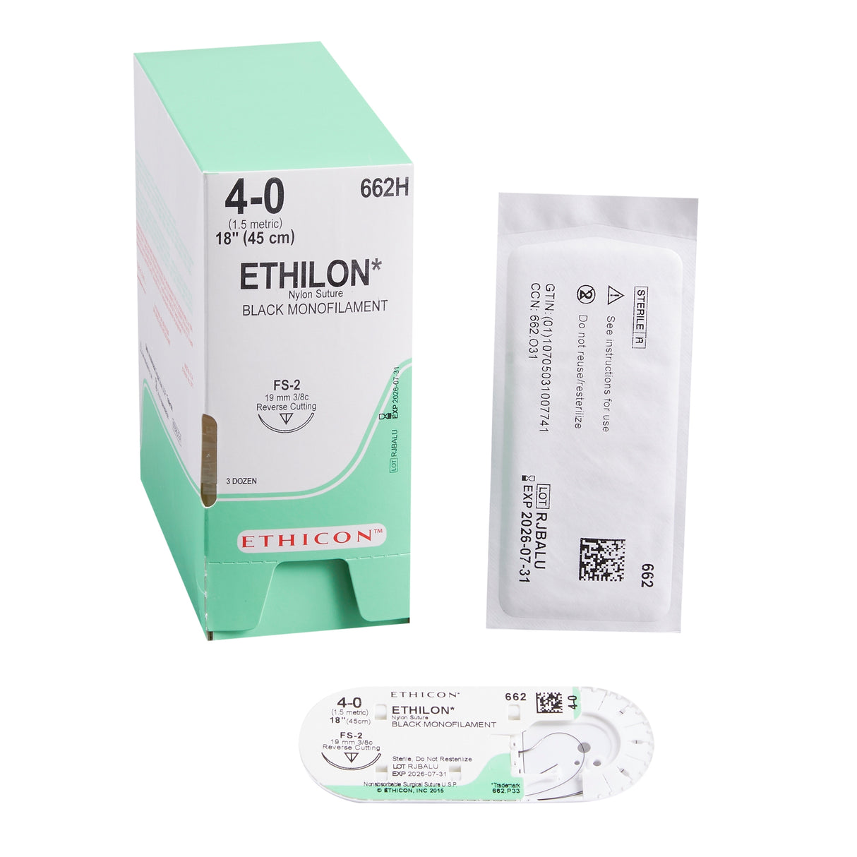 Nonabsorbable Suture With Needle Ethilon™ Nylon Monofilament Reverse Cutting - BeHope