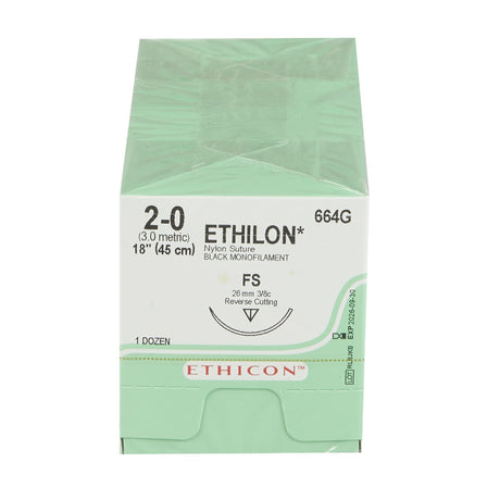 Nonabsorbable Monofilament Suture with Reverse Cutting Needle Ethilon™ Nylon - BeHope
