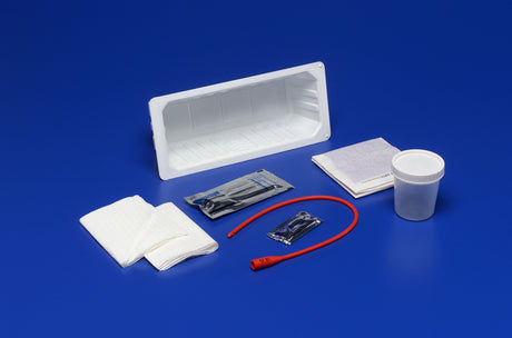 Intermittent Catheter Tray Kenguard™ Open System 14 Fr. Red Rubber - BeHope
