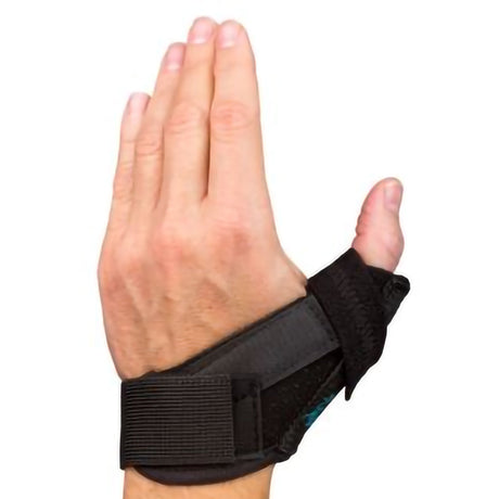 Thumb Brace Tee Pee Thumb Protector Adult Medium Hook and Loop Strap Closure Left Hand Black - BeHope