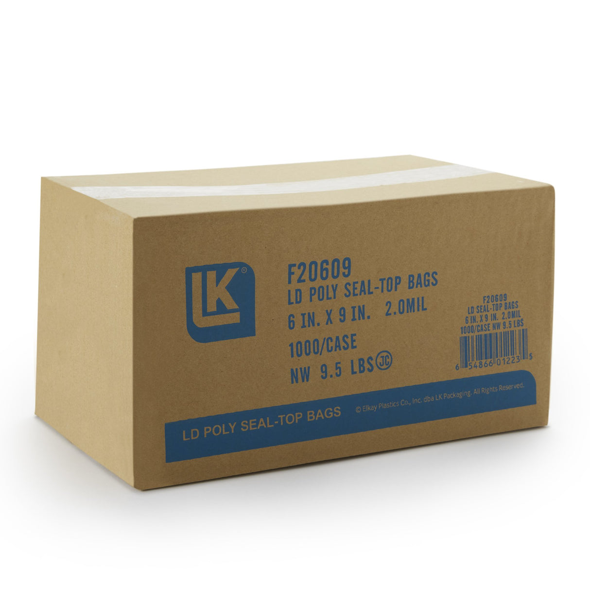 Reclosable Bag Elkay 6 X 9 Inch LDPE Clear Zipper Closure