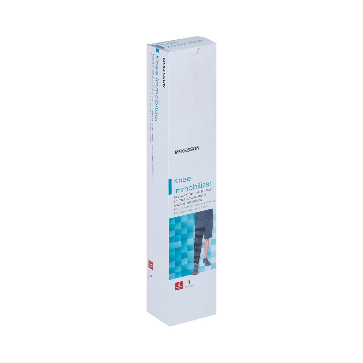 Knee Immobilizer McKesson One Size Fits Most Hook and Loop Closure Up to 29 Inch Thigh Circumference 14 Inch Length Left or Right Knee - BeHope