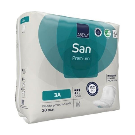Bladder Control Pad Abena® San Premium 4.3 X 12.9 Inch Moderate Absorbency Fluff / Polymer Core Size 3A - BeHope