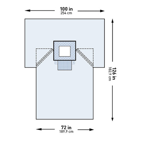 Surgical Drape McKesson Chest Drape 100 W X 72 W X 126 L Inch Sterile - BeHope