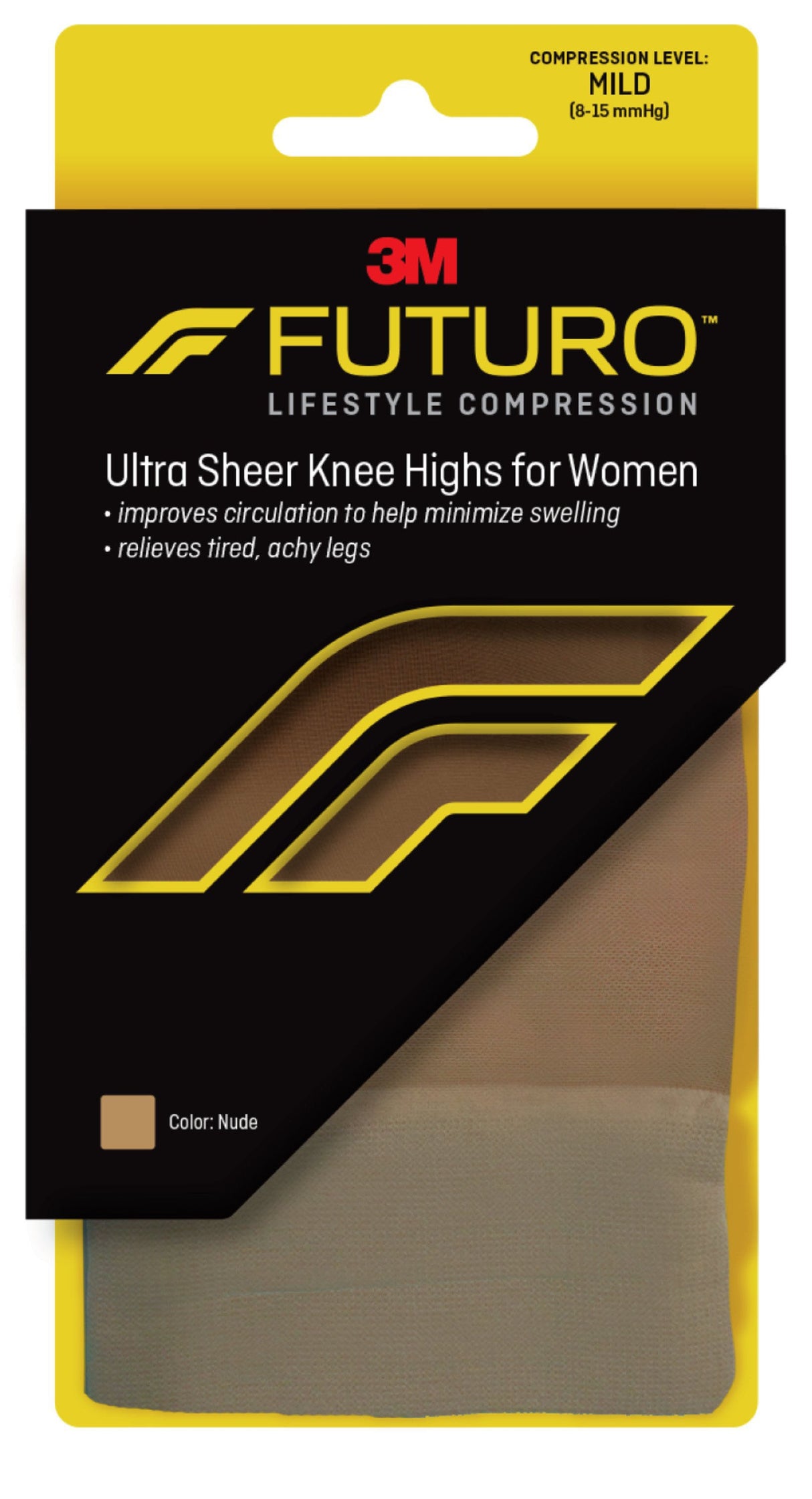 Compression Stocking 3M Futuro Energizing Knee High Medium Nude Closed Toe - BeHope