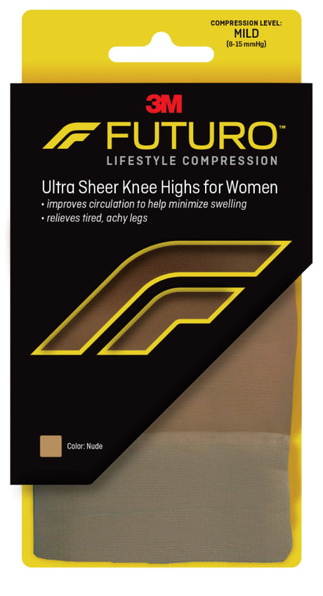 Compression Stocking 3M Futuro Energizing Knee High Medium Nude Closed Toe - BeHope
