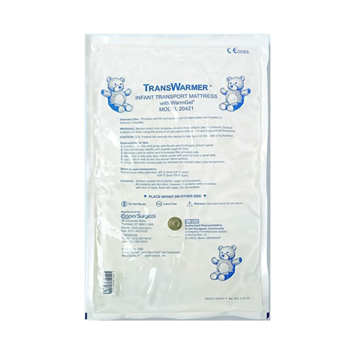 Instant Hot Pad TransWarmer® Infant Transport Mattress Full Body Nonwoven Material Cover / Gel Disposable - BeHope